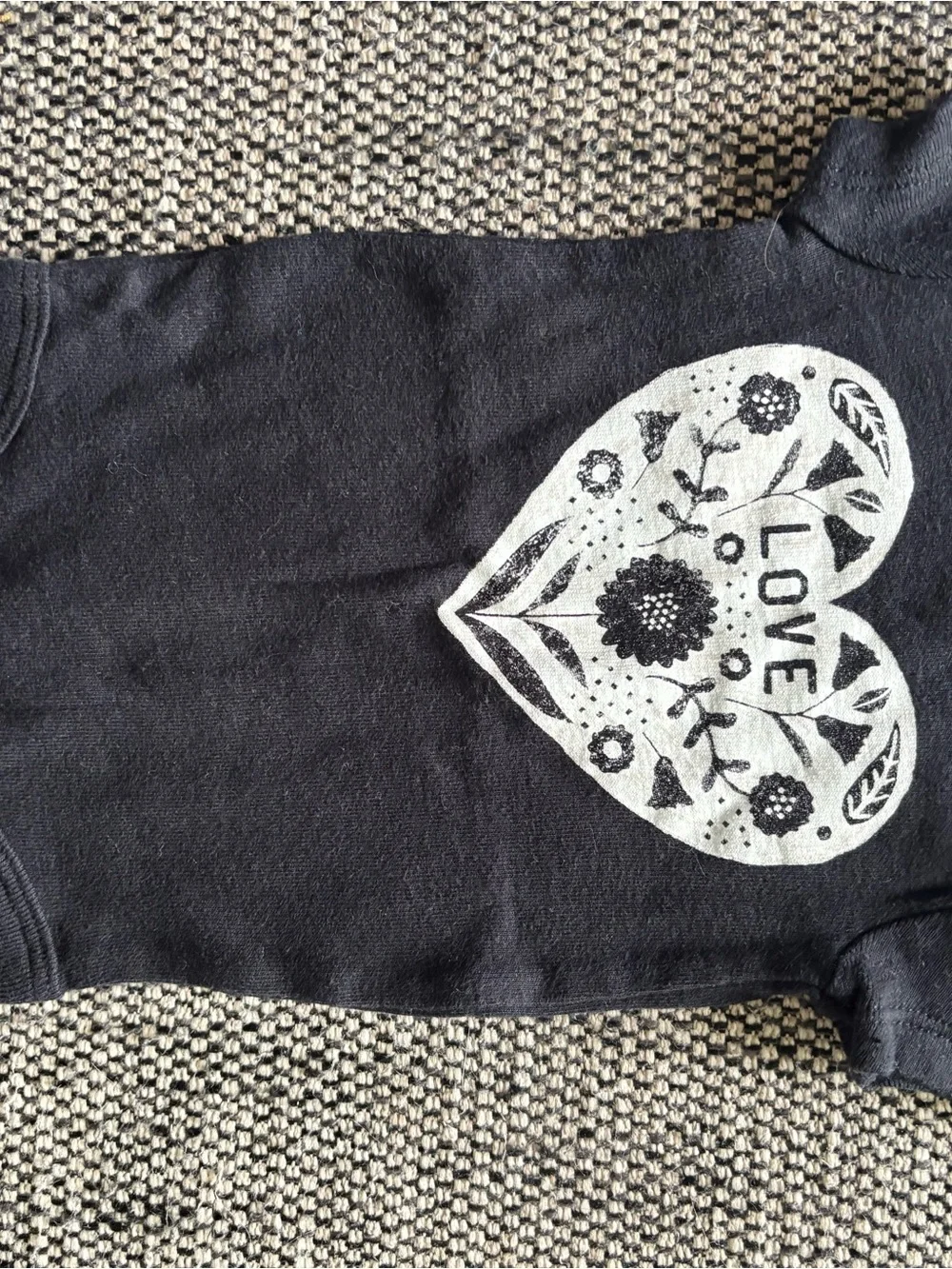 Set of 4 Carter's Black & White Floral Baby Onesies
